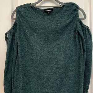 Express Teal Knit Crewneck Sweater